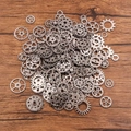 Antieke zilveren steampunk mechanische tandwielen voor DIY handgemaakte sieraden - 100 g / Gunmetal