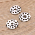 DIY steampunk mechanical gear charms in antique silver finish for jewelry making - Antique Silver 3.6g