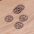 Vintage bronze steampunk gear charms for DIY bracelets jewelry making set of 5 pieces - Red Bronze 1.4g