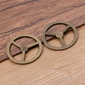 Antique bronze alloy gear charms for DIY punk bracelets and jewelry making - Ancient Bronze 4.2g