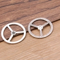 DIY antique silver alloy gear charm steering wheel steering for punk jewelry making - Antique Silver 4.2g