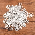 Assortimento di ingranaggi steampunk argento lucido per gioielli fai-da-te su legno - Argento Lucido