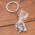 DIY 28x90mm transparent resin fish bag keychain with blue and red Siamese fighting fish - Blue Red Betta Fish #3