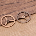 Vintage bronze alloy gear pendants for DIY jewelry making in a punk style design - Red Bronze 4.2g