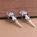Lot de deux pendentifs crâne d'oiseau en argent vieilli pour bijoux gothiques DIY - Argent Antique 47 G