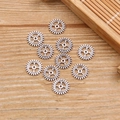 DIY antieke zilveren tandwiel hangers voor steampunk sieraden en handgemaakte armbanden - Antiek Zilver / 5D04 10mm 0.4g