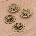 22mm antique bronze steampunk gear charms for DIY mechanical style bracelet jewelry making - Antique Bronze / 1 Piece - 2.3g