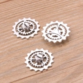 Steampunk DIY alloy mechanical gears in shiny silver finish for jewelry making - Antique Silver / 1 Piece - 2.3g