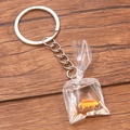 Creative resin gold arowana fish bag keychain with a silver metal ring and chain - Golden Arowana Resin Fish #2