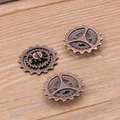 Three-piece bronze steampunk gear charms with vintage alloy finish for DIY jewelry - Red Bronze / 1 Piece - 2.3g