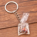 Creative orange koi fish water bag keychain pendant with transparent resin and metal ring - Orange Koi Liquid Bag #4