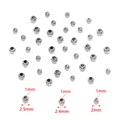 Perles d'espacement rondes en acier inoxydable argenté de 2mm, 2,4mm et 2,5mm pour bijoux - 2mm Trou 1mm / Acier