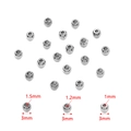 Perles d'espacement de 3mm en acier poli avec trous de 1mm à 1,5mm pour création de bijoux - 3mm Trou 1.5mm / Acier