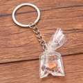 DIY transparent resin goldfish keychain pendant with orange fish in a small water bag - Orange Goldfish Simulation Bag #7