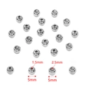 Perles d'espacement en acier poli 5mm avec trous de 1,5mm et 2,5mm pour bijoux - Diamètre 5mm Trou 1.5mm / Acier