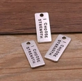 Trois pendentifs haltères argentés avec gravure I CHOOSE STRENGTH pour bijoux DIY - Style I CHOOSE STRENGTH (20E13) / Argent antique