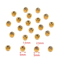 Perles d'espacement en acier doré 5mm avec trous de 1,5mm et 2,5mm pour bijoux DIY - Diamètre 5mm Trou 1.5mm / Or