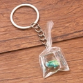 Creative 3D goldfish in water bag keychain with silver ring on wooden background - Mixed Color Model Fish #9