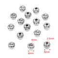 Perles d'espacement rondes en acier argenté de 8mm avec trous de 2,5mm et 4mm pour bijoux - 8mm Trou 4mm / Acier