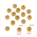 Perles d'espacement lisses en acier inoxydable doré de 8 mm avec grands trous pour bijoux DIY - 8mm Trou 2.5mm / Or