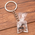 DIY transparent resin fish bag keychain pendant with black goldfish in liquid - Black Goldfish Liquid Bag