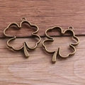 Antique bronze clover hollow frame pendant for resin DIY necklaces and bracelets - Antique Bronze