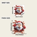 Gedetailleerde specificaties voor velgrootte en afwerking van 3D Kerstman muursticker - 29*29CM (fun-m461)