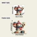 Detaillierte Maßangaben für Weihnachts-Schneemann-Toilettenaufkleber mit Größenhinweisen - 29x29cm(fun-m471)