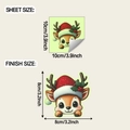 Detail showing sheet size 10cm and finish size 8cm for cartoon reindeer wall sticker - 10*10CM Luminous Green