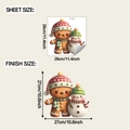 Detailed sheet size and finish size specifications for Gingerbread Man toilet stickers - 29*29cm