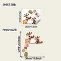 Kerst muursticker met rendieren inclusief lay-outvel en de afmetingen van het resultaat - 25*29CM/fun-f852