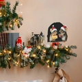 Detailed view of 3D Christmas mouse hole wall stickers with cute mice and gifts - Two Mice Celebrating Christmas (fun-s53)