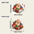 Dimensions de la planche et taille finale pour l'autocollant mural Père Noël - 40*50CM/fun-f847