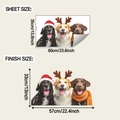 Detailed size chart showing Christmas dog wall stickers sheet and finished dimensions - 35*60CM/fun-g35