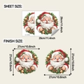Detaillierte Blatt- und Endmaßführung für Weihnachtsmann-Kranz statische Fensteraufkleber - Weihnachtsmann Kranz Stil (fun-JD162)