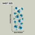 Details der 42x100cm Laser-Fensterfolie mit blauem Blumenmuster und Mosaik-Hintergrund - Blaues Blumen-Stil (XC9018)