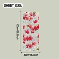 Maattabel voor statische raamfolie met bloemenmotief en afmetingen van 100cm bij 42cm - Roze Bloemen Prisma Laser
