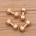 Dumbbell DIY charm in rose gold finish featuring LIFT engraving for fitness jewelry - Small / KC Gold