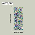 Detailliertes Maßblatt für geometrische Blumen-Glasfolie in der Größe 100cm x 42cm - 42*100cm/XC9055 Prisma Laser