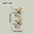 Maatdiagram voor glasfolie met kolibrie en bloemen, afmeting 100cm x 42cm per vel - Kolibri Bloemen Regenboog Laser Stijl (XC9045 Prism Laser) / 42*100cm