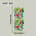 Detailoverzicht van de afmeting 100x42cm voor tropische bloemen raamsticker met glaslook - 42cmx100cm Prismastijl (XC9067)