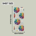 Especificaciones de tamaño detalladas para un vinilo decorativo de mosaico floral - 42*100cm/XC9069 Láser de Prisma