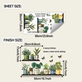 Detail showing plant wall decal sheet size 30x60cm and inspirational kitchen quote - 30*60cm