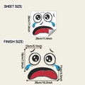 Sheet size 29x29cm and finish size 26x19cm for the crying face toilet sticker decoration - 29x29cm (fun-m483)
