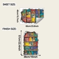 3D regenboog boekenplank muursticker met velformaat 40x60cm en eindmaat 57x38cm - 40*60cm/Creatieve Boekenplank (fun-e324)