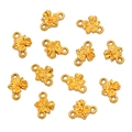 Golden flower-shaped stainless steel connectors for DIY jewelry making with two rings - Style 12 Flower (7X10mm) / Gold