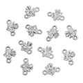 Silver stainless steel floral jewelry connectors for DIY necklaces with petal texture - Style 12 Flower (7X10mm) / Steel