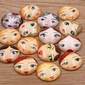DIY glass cabochons with assorted cartoon girl portraits for jewelry making - 20mm / Cartoon Girl Face Style (10J01)