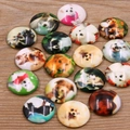 DIY glass cabochon pendants featuring various cute puppy dog motifs for jewelry making - 20mm / Cute Dog Pattern Style (10J08)