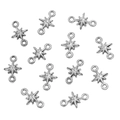 Silver 304 stainless steel north star connector charms with double loops for DIY jewelry - Style 11 Octagram (5X9mm) / Steel